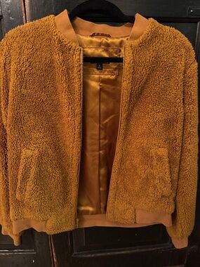 J. Crew Mustard Teddy Sherpa Jacket